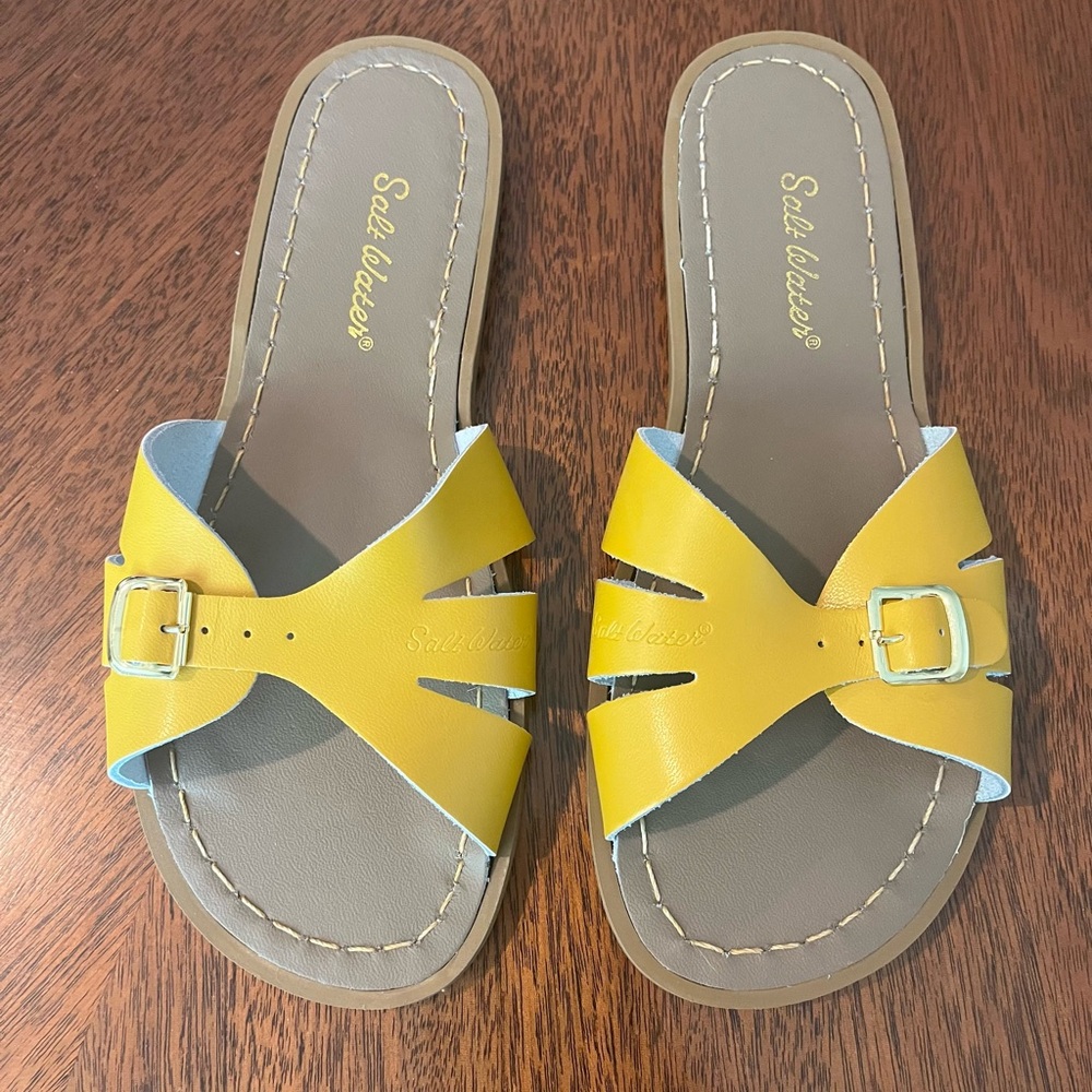 Salt Water Sandals by Hoy - Sunny Yellow Slides